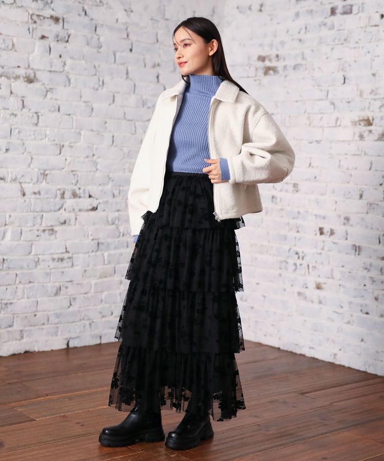 Green Parks「・ELENCARE DUE フロッキーptチュールスカート」|スカート|