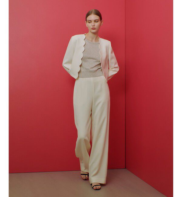 LOULOU WILLOUGHBY「【LOULOU WILLOUGHBY】ダブルクロスハイウエストサスペンダーパンツ」|オールインワン|