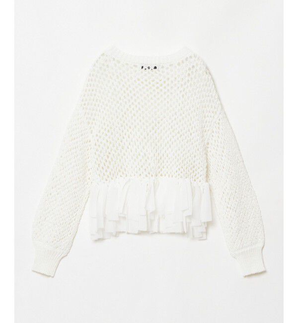 LOULOU WILLOUGHBY「【LOULOU WILLOUGHBY】シフォンパピエメッシュプルオーバー」|ニット・セーター|