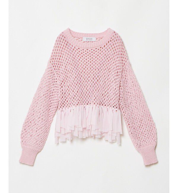 LOULOU WILLOUGHBY「【LOULOU WILLOUGHBY】シフォンパピエメッシュプルオーバー」|ニット・セーター|