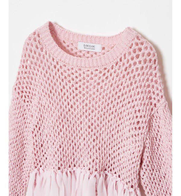 LOULOU WILLOUGHBY「【LOULOU WILLOUGHBY】シフォンパピエメッシュプルオーバー」|ニット・セーター|