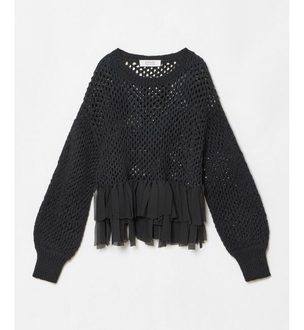 LOULOU WILLOUGHBY「【LOULOU WILLOUGHBY】シフォンパピエメッシュプルオーバー」|ニット・セーター|