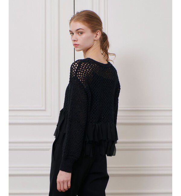 LOULOU WILLOUGHBY「【LOULOU WILLOUGHBY】シフォンパピエメッシュプルオーバー」|ニット・セーター|