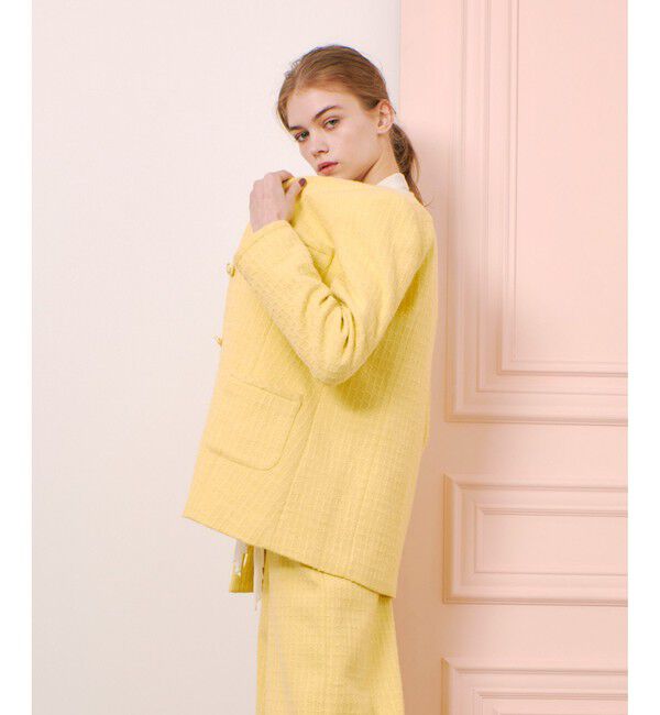 LOULOU WILLOUGHBY「【LOULOU WILLOUGHBY】スラブツイードロングジャケット」|その他|