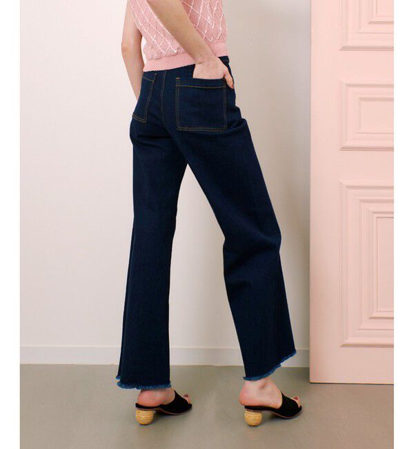 LOULOU WILLOUGHBY「【LOULOU WILLOUGHBY】デニムヘムフリンジパンツ」|デニム|