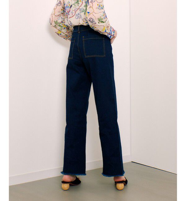 LOULOU WILLOUGHBY「【LOULOU WILLOUGHBY】デニムヘムフリンジパンツ」|デニム|