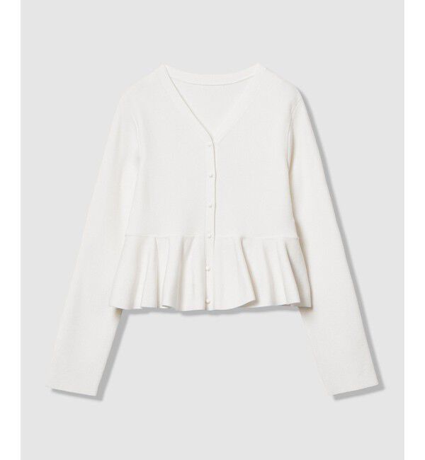 LOULOU WILLOUGHBY「【LOULOU WILLOUGHBY】レースレイヤーペプラムカーディガン」|カーディガン|