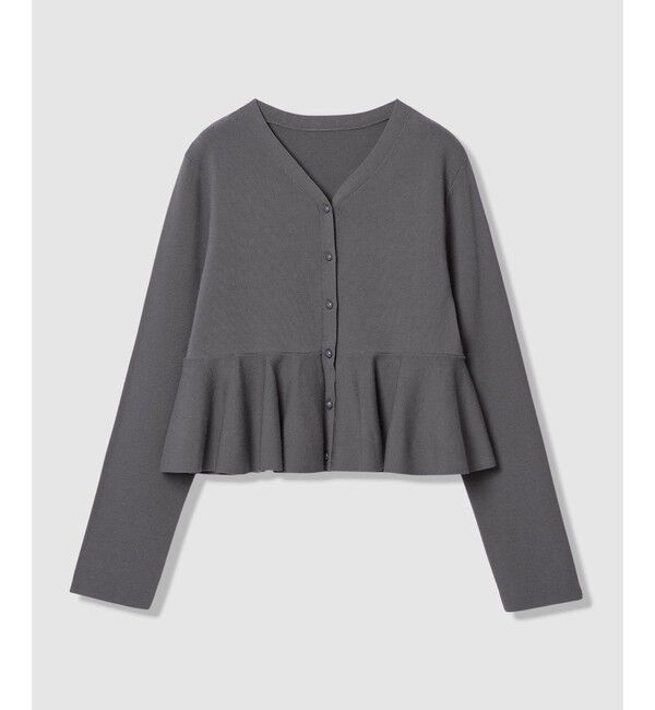 LOULOU WILLOUGHBY「【LOULOU WILLOUGHBY】レースレイヤーペプラムカーディガン」|カーディガン|