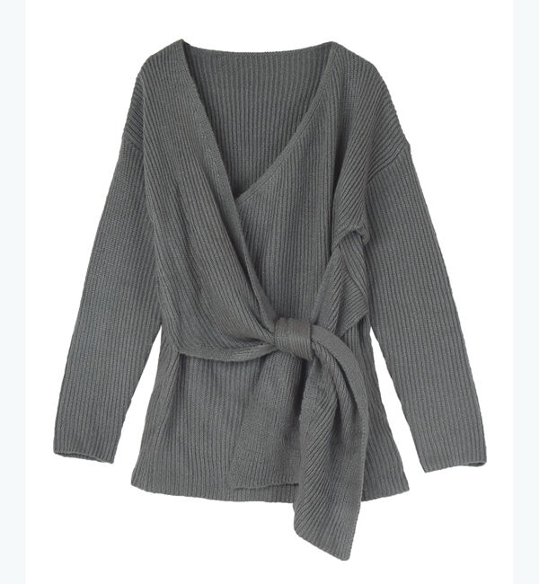 ur's「フロントリボンニットトップス」|ニット・セーター|