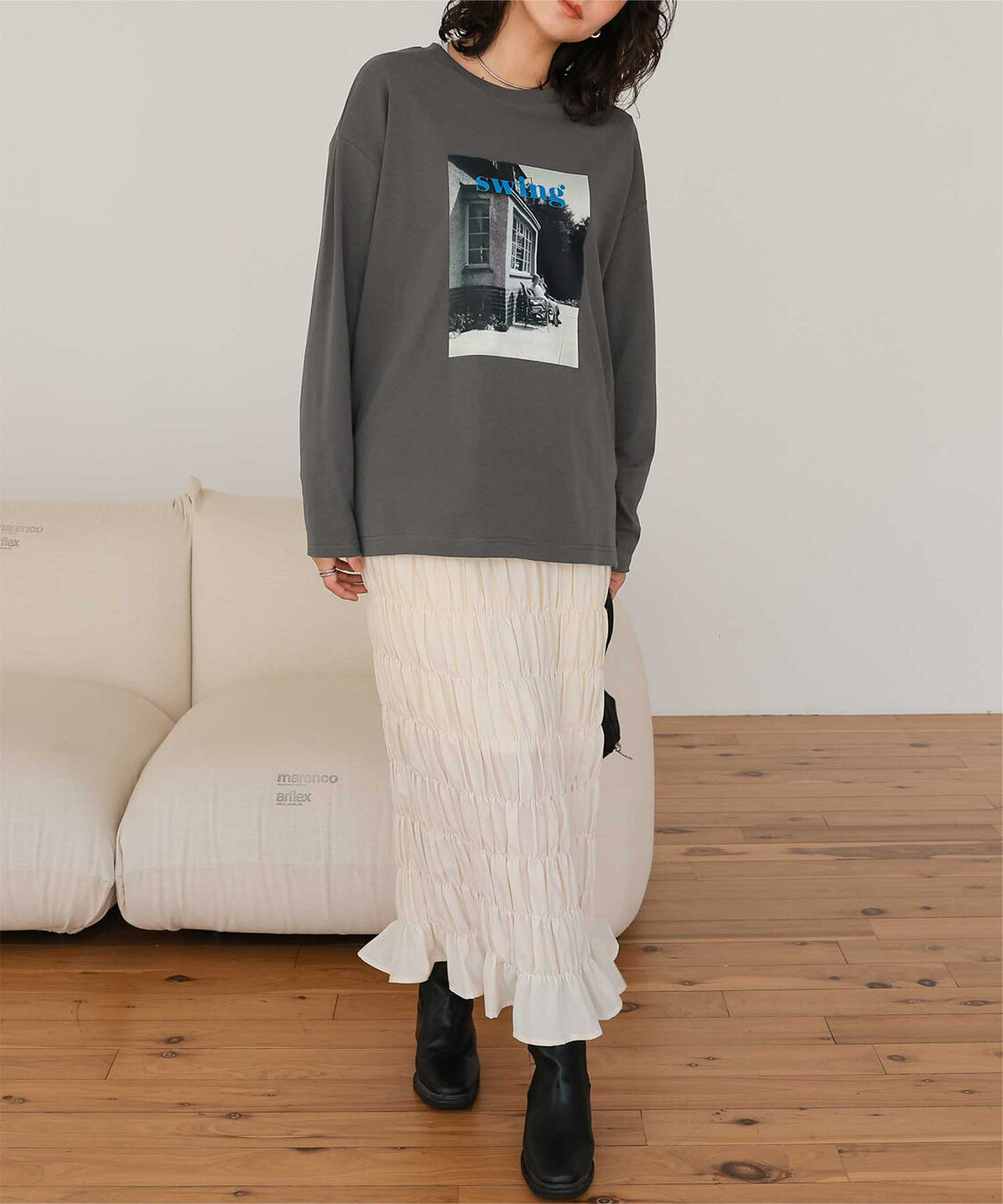 titivate「ヴィンテージライクフォトプリントロングスリーブTシャツ」|Tシャツ・カットソー|