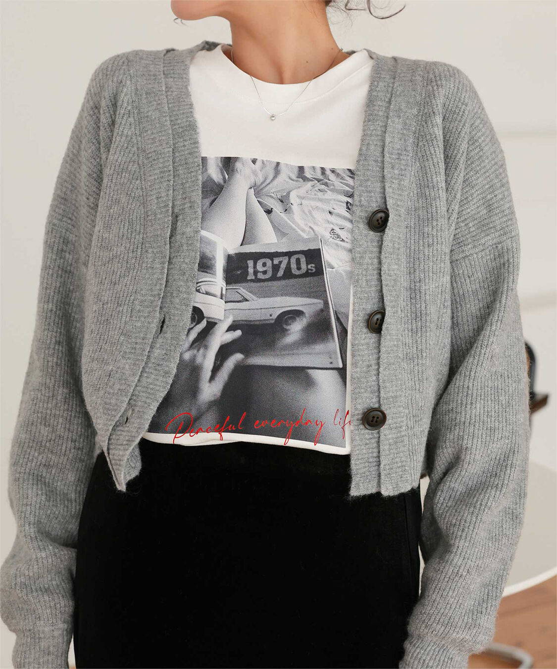 titivate「ヴィンテージライクフォトプリントロングスリーブTシャツ」|Tシャツ・カットソー|オフホワイト3