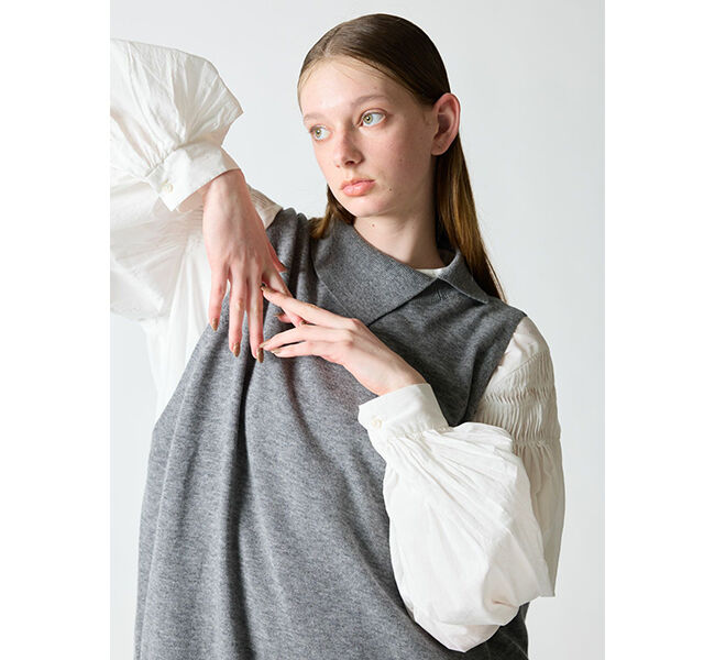 mizuiro ind「mizuiro ind ピンタックパフスリーブシャツ」|シャツ・ブラウス|