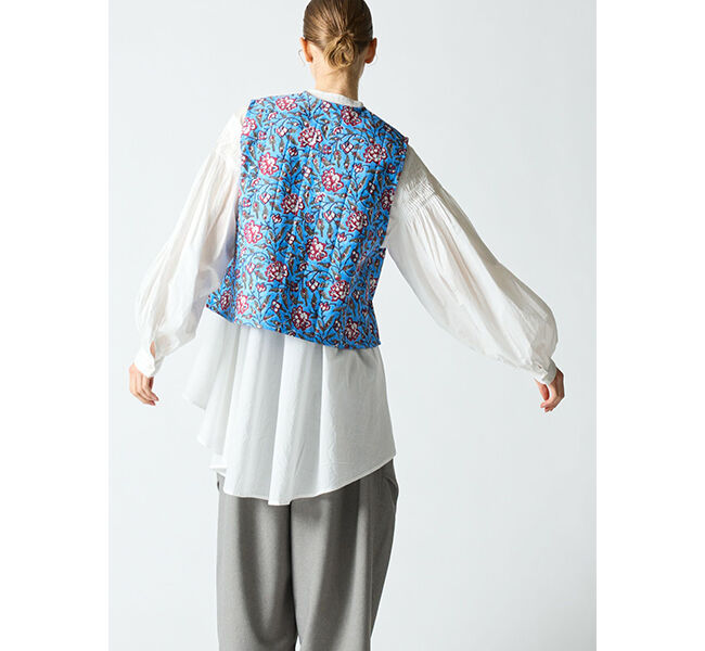 mizuiro ind「mizuiro ind ピンタックパフスリーブシャツ」|シャツ・ブラウス|