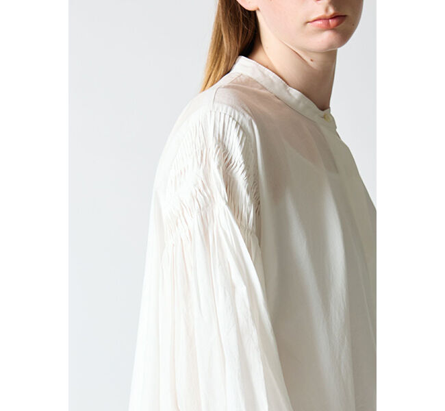 mizuiro ind「mizuiro ind ピンタックパフスリーブシャツ」|シャツ・ブラウス|