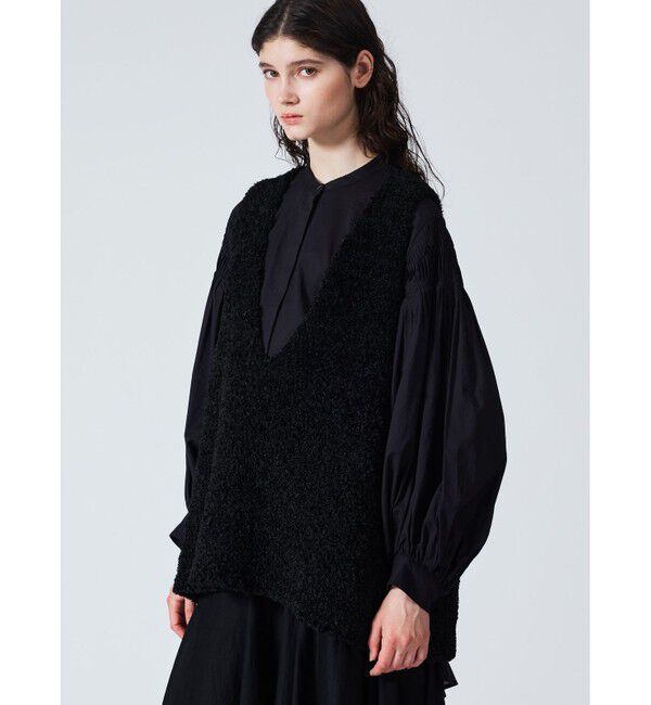 mizuiro ind「mizuiro ind ピンタックパフスリーブシャツ」|シャツ・ブラウス|