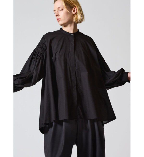 mizuiro ind「mizuiro ind ピンタックパフスリーブシャツ」|シャツ・ブラウス|