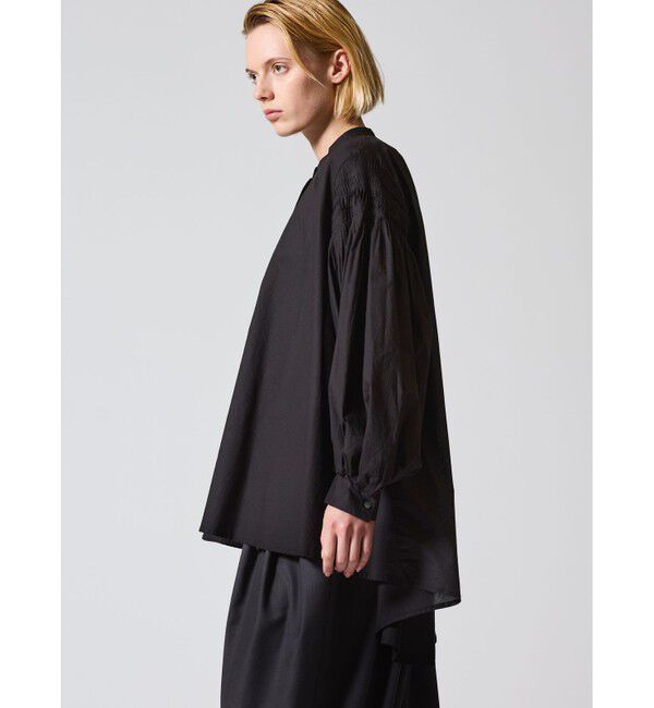 mizuiro ind「mizuiro ind ピンタックパフスリーブシャツ」|シャツ・ブラウス|