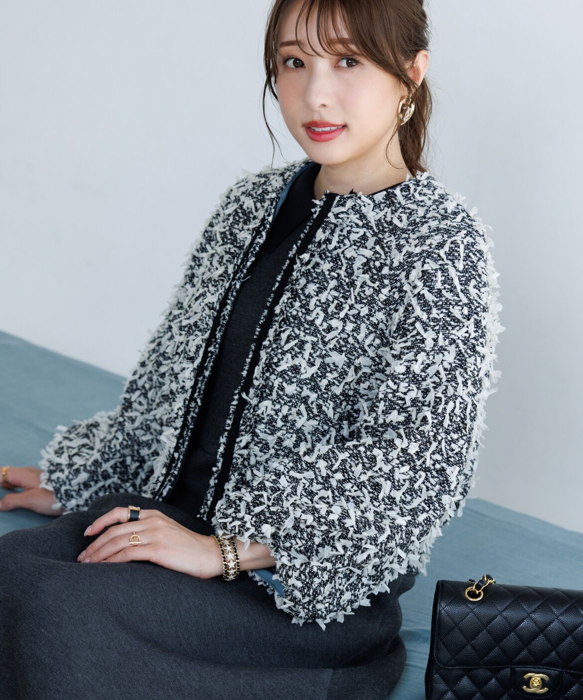 Maglie le cassetto「《大きいｻｲｽﾞ》《M Maglie le cassetto&times;冨張愛》ﾂｲｰﾄﾞで魅せるこなれ」|その他|