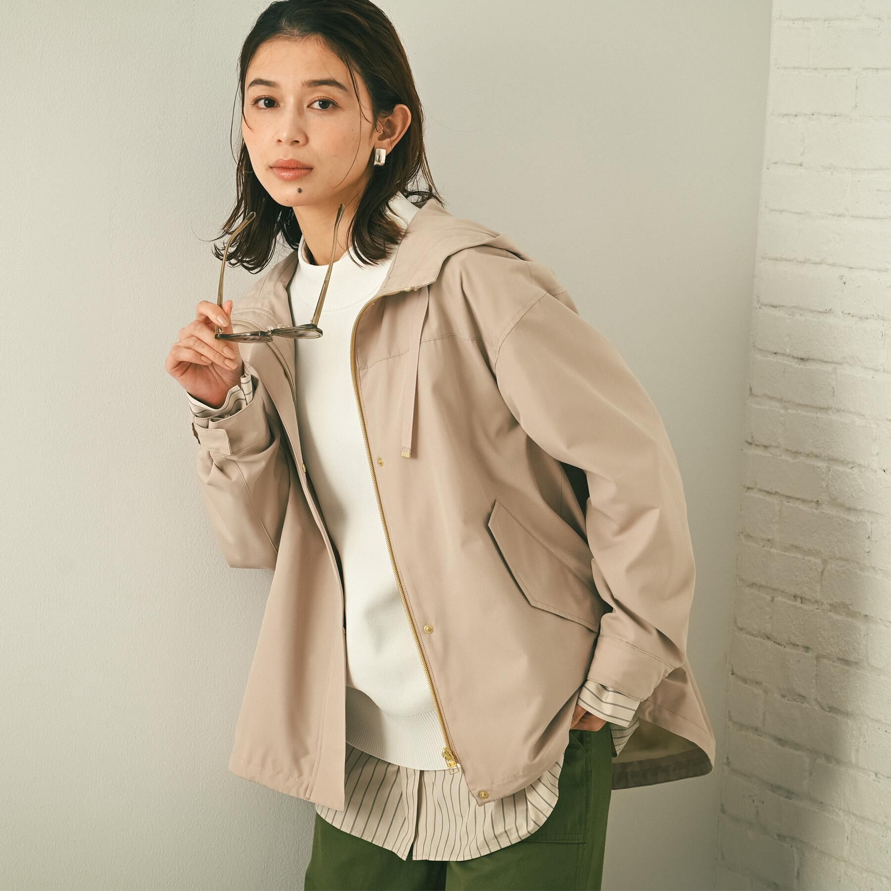 UNTITLED「【はっ水/ライトアウター】リラクシーマウンテンパーカー」|ブルゾン・スタジャン|ベージュ(052)