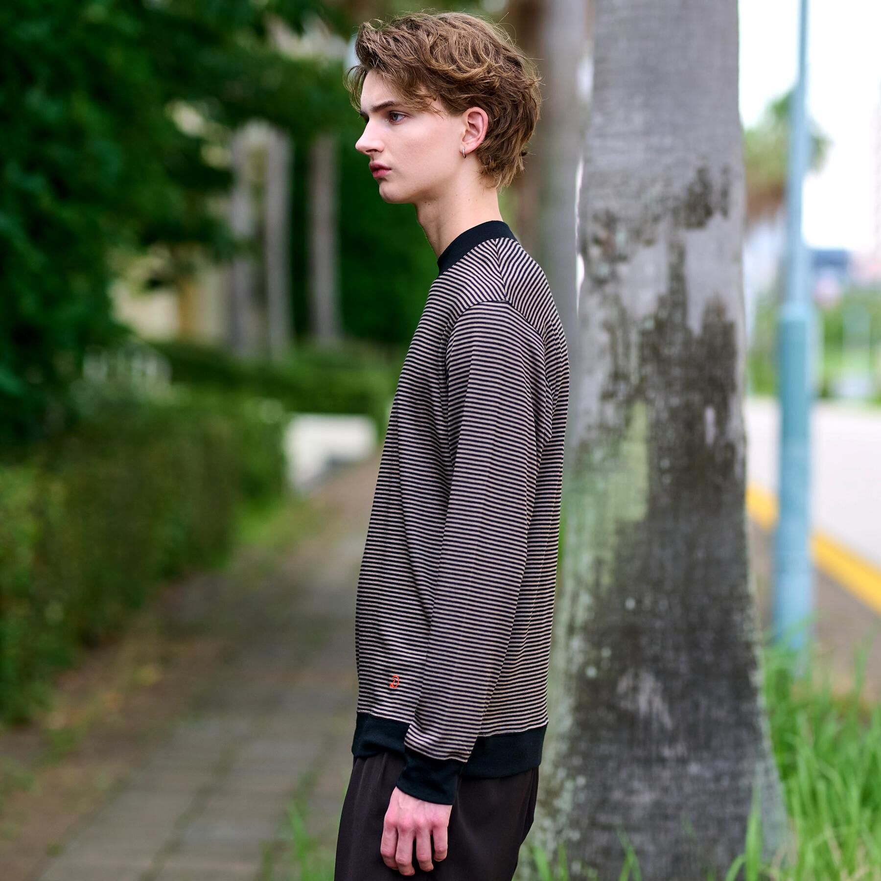 DRESSTERIOR「モックネック ボーダーカットソー」|Tシャツ・カットソー|