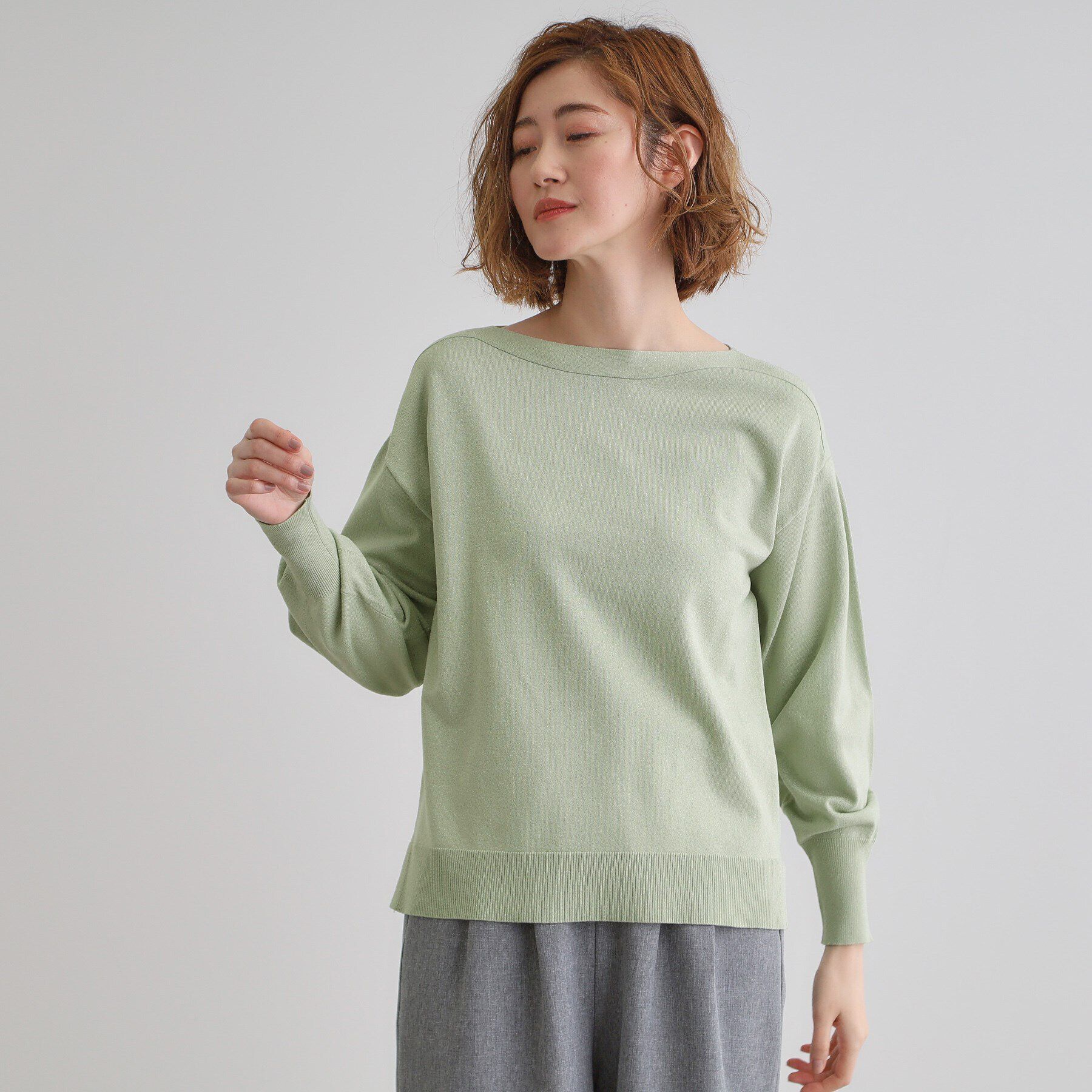 grove「袖タックラメニットプルオーバー」|Tシャツ・カットソー|