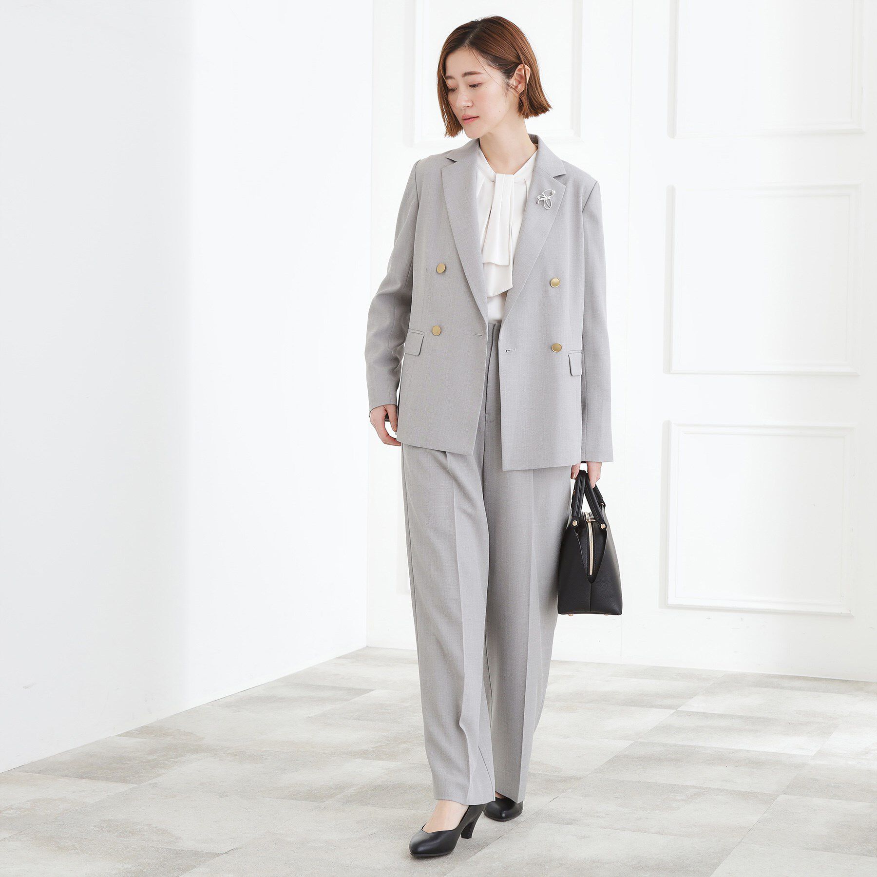 grove「【マシンウォッシュ/防シワ】ダブルテーラードジャケット【着回しカセット】」|テーラードジャケット|