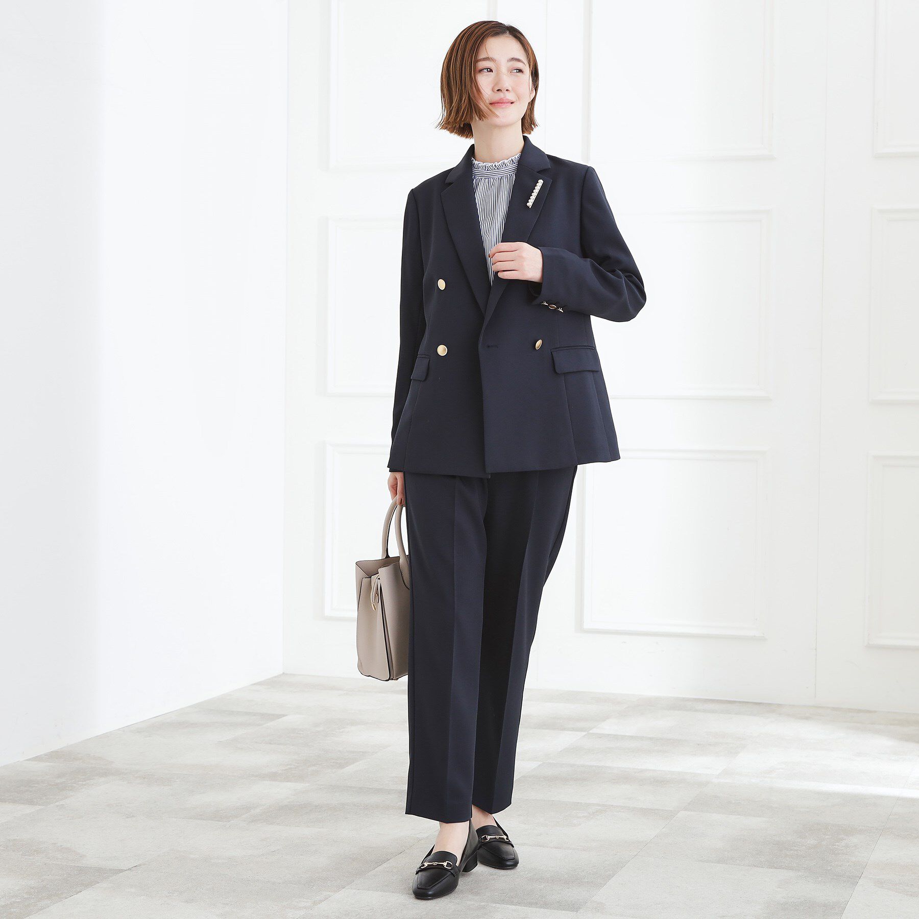 grove「【マシンウォッシュ/防シワ】ダブルテーラードジャケット【着回しカセット】」|テーラードジャケット|