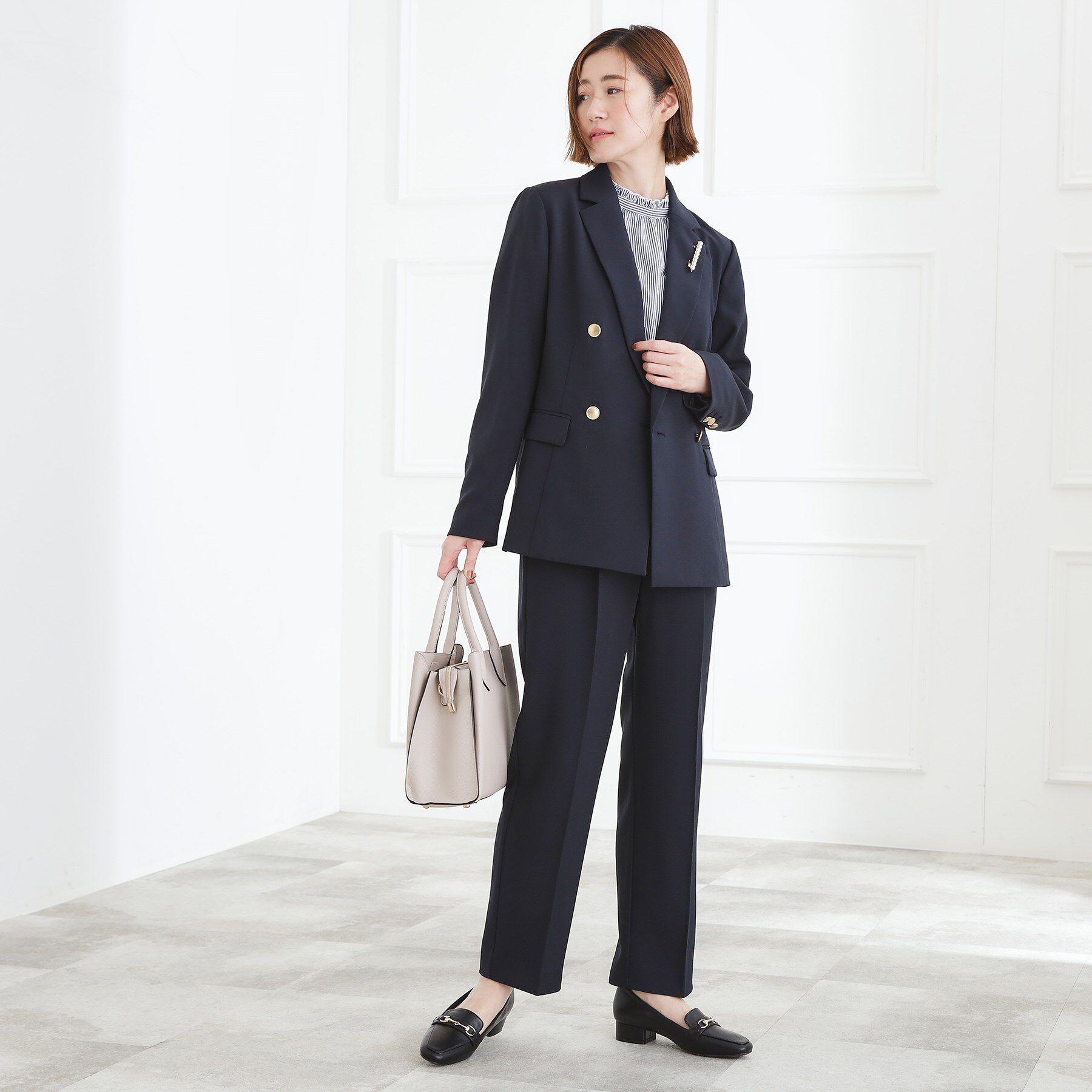 grove「【マシンウォッシュ/防シワ/S-3L】着回しできるカセット服テーパードパンツ」|その他|