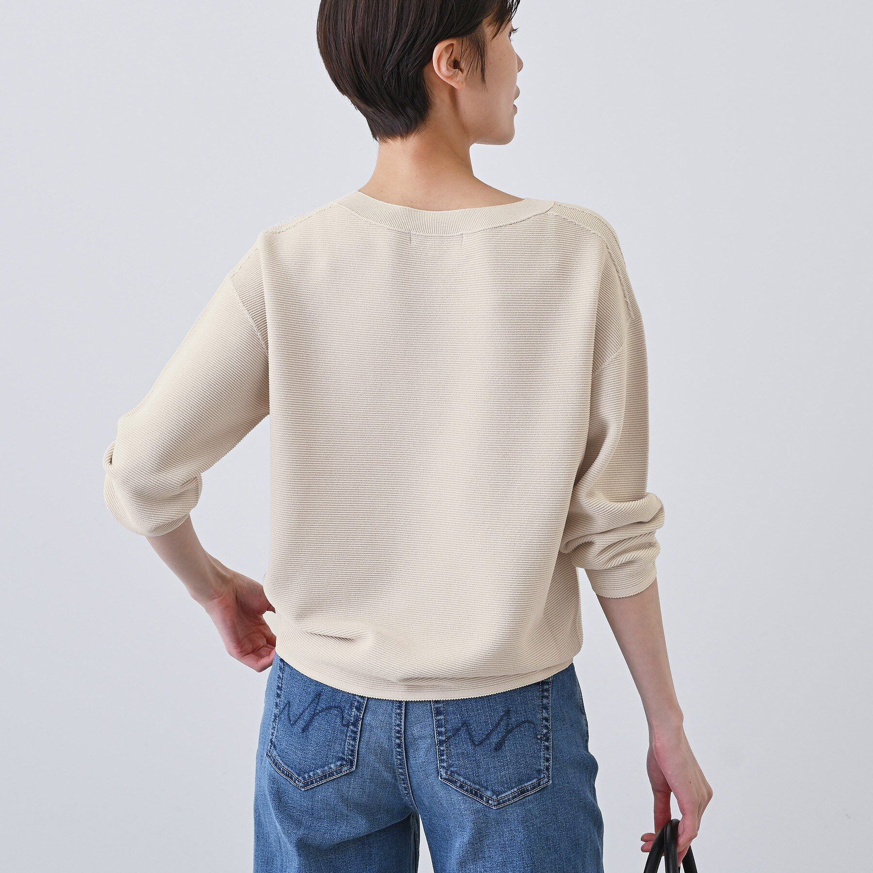 INDIVI「【洗える／無縫製】パフスリーブニット」|ニット・セーター|