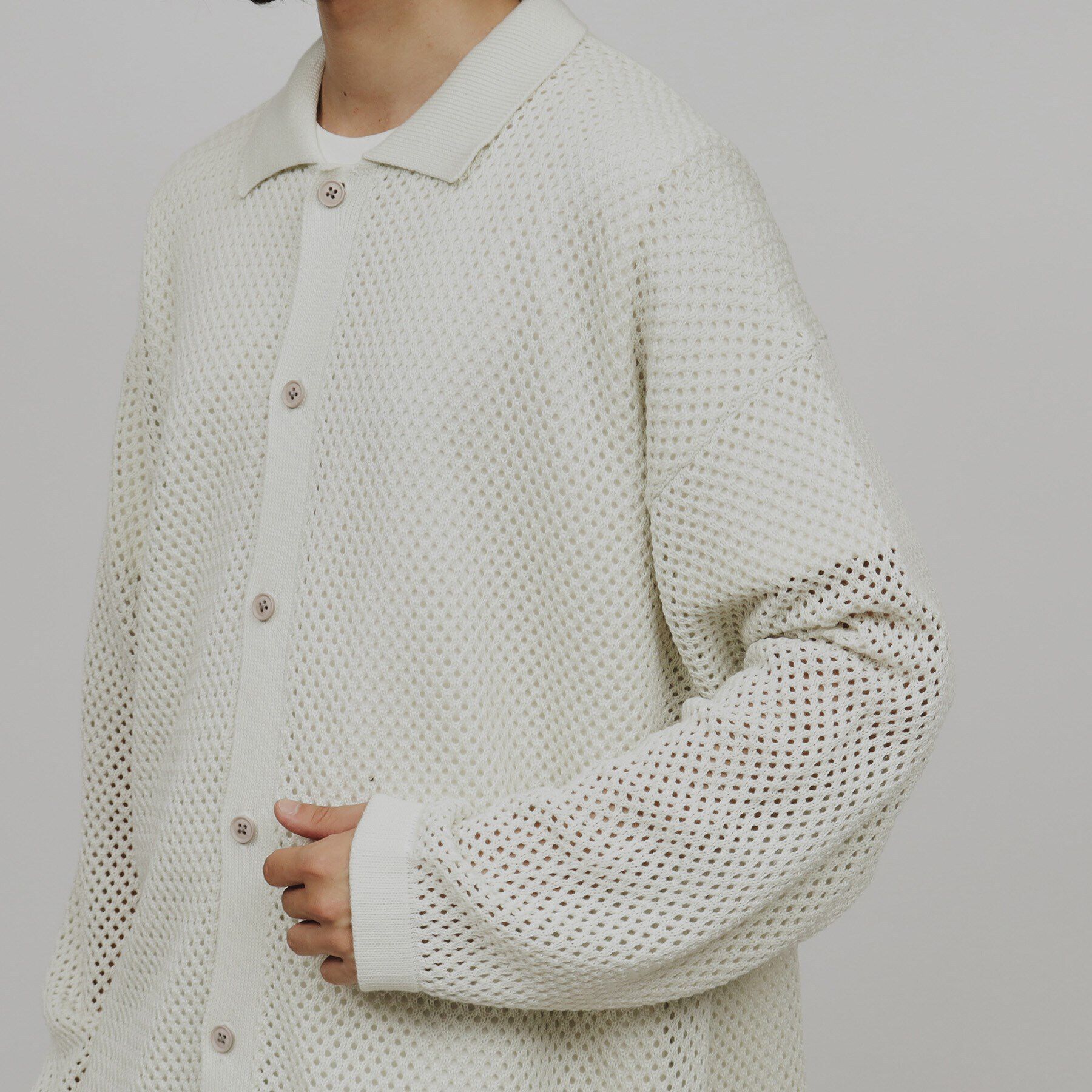 tk.TAKEO KIKUCHI「透かし編みニットシャツ」|シャツ・ブラウス|