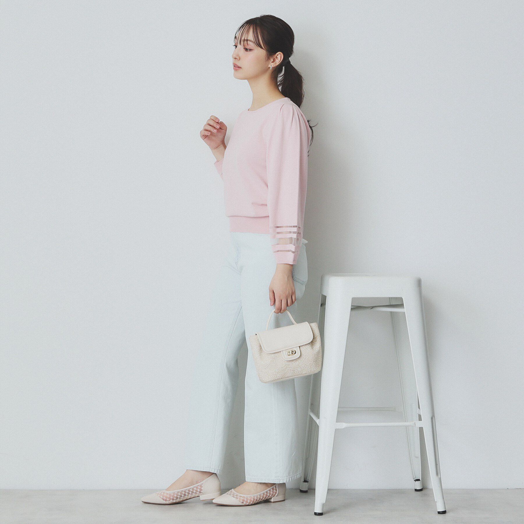 index「シアーラインパフスリーブニット【UV/洗濯機洗い可】」|ニット・セーター|