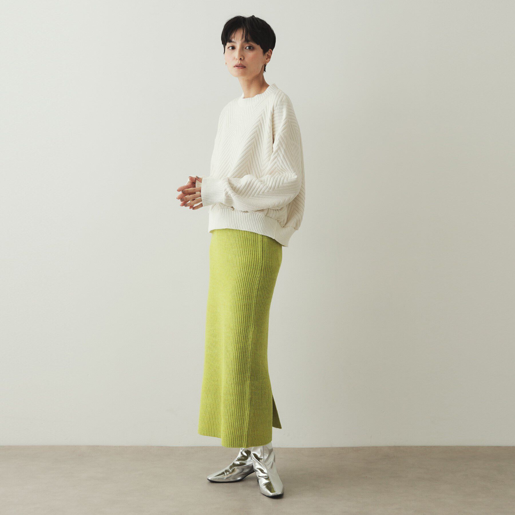 OPAQUE.CLIP「ミドルゲージナロースカート／セットアップ対応【洗濯機洗い可】」|スカート|