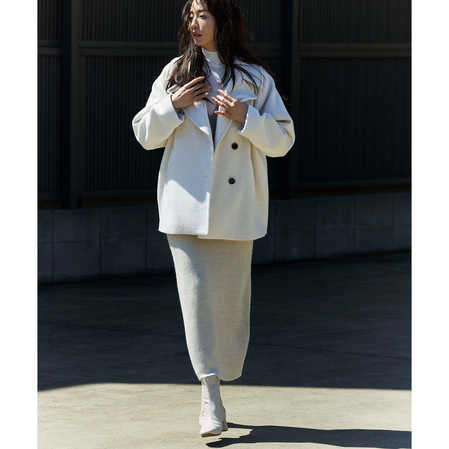 OPAQUE.CLIP「ミドルゲージナロースカート／セットアップ対応【洗濯機洗い可】」|スカート|