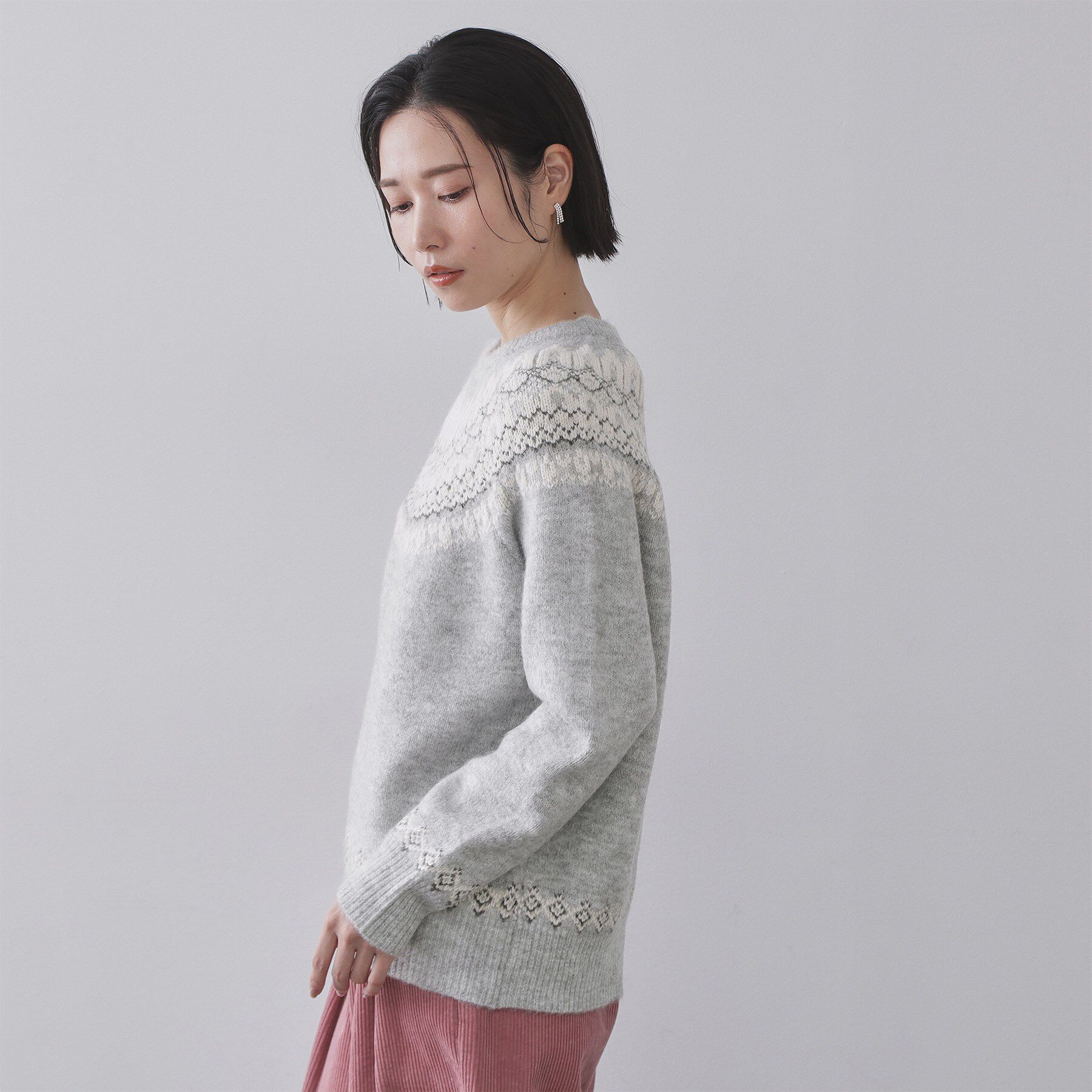 OPAQUE.CLIP「ノルディック調ニット【洗濯機OK】」|ニット・セーター|