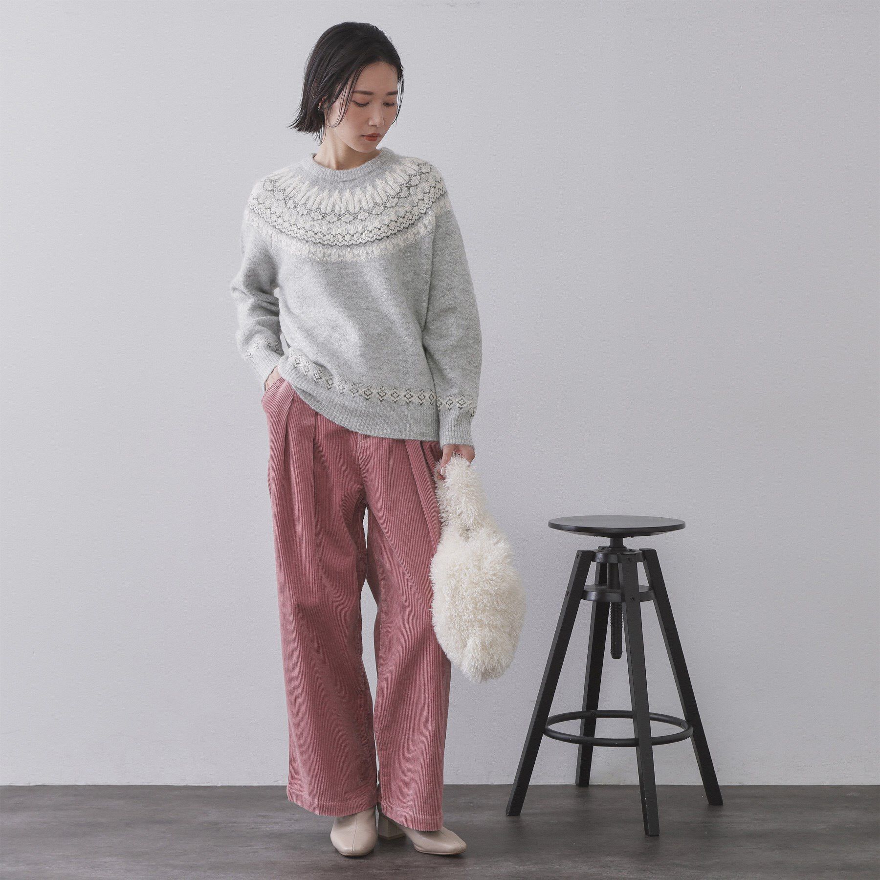 OPAQUE.CLIP「ノルディック調ニット【洗濯機OK】」|ニット・セーター|