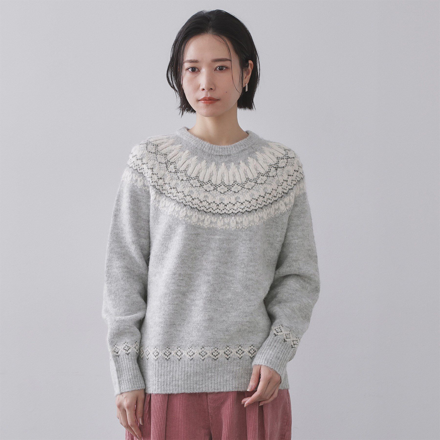 OPAQUE.CLIP「ノルディック調ニット【洗濯機OK】」|ニット・セーター|