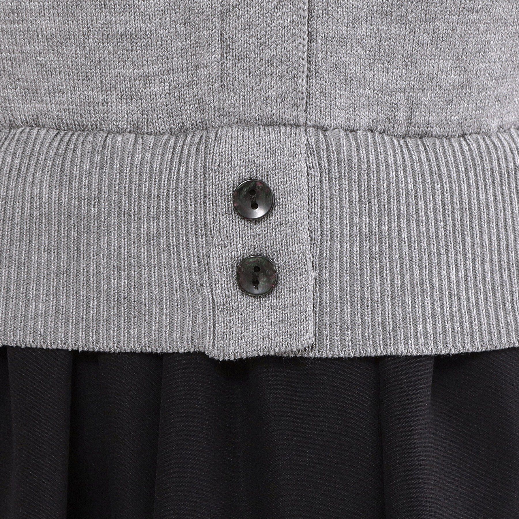 OPAQUE.CLIP「ポロ襟ニットドッキングフレアワンピース【洗濯機OK】」|ワンピース|