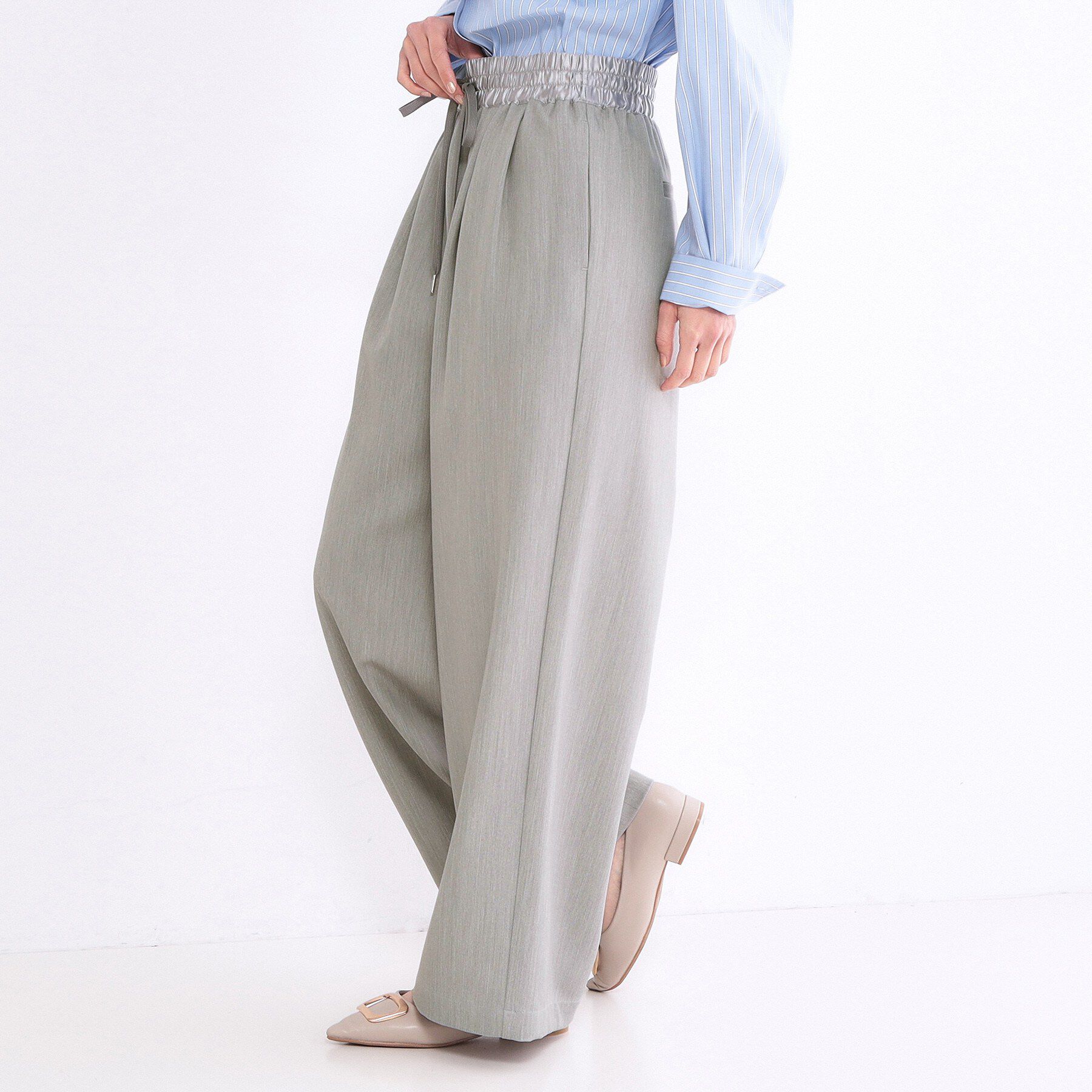 OPAQUE.CLIP「ウエストサテンイージータックワイドパンツ【洗濯機OK】」|その他|