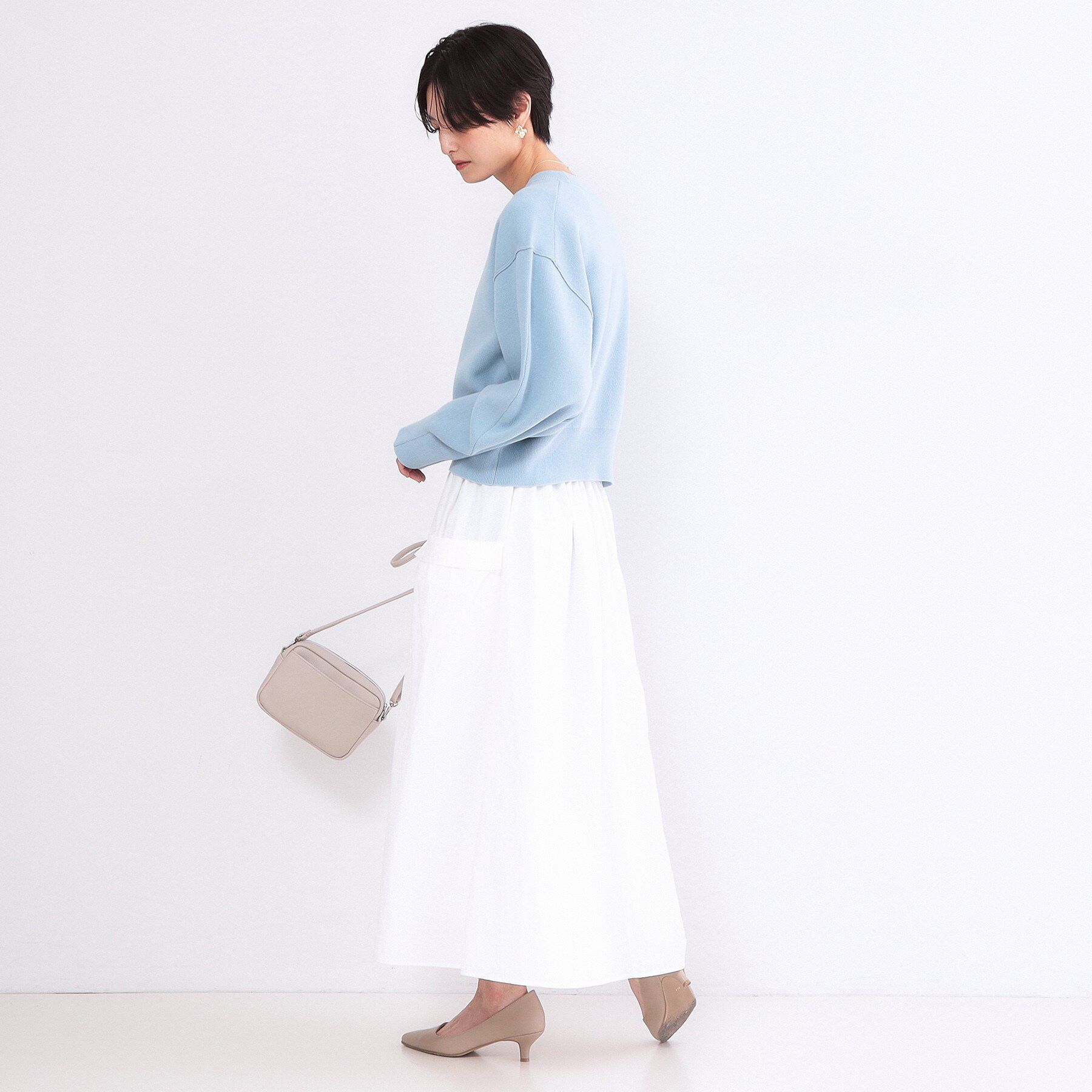 OPAQUE.CLIP「スウェットライクショートニット【洗濯機OK】」|ニット・セーター|