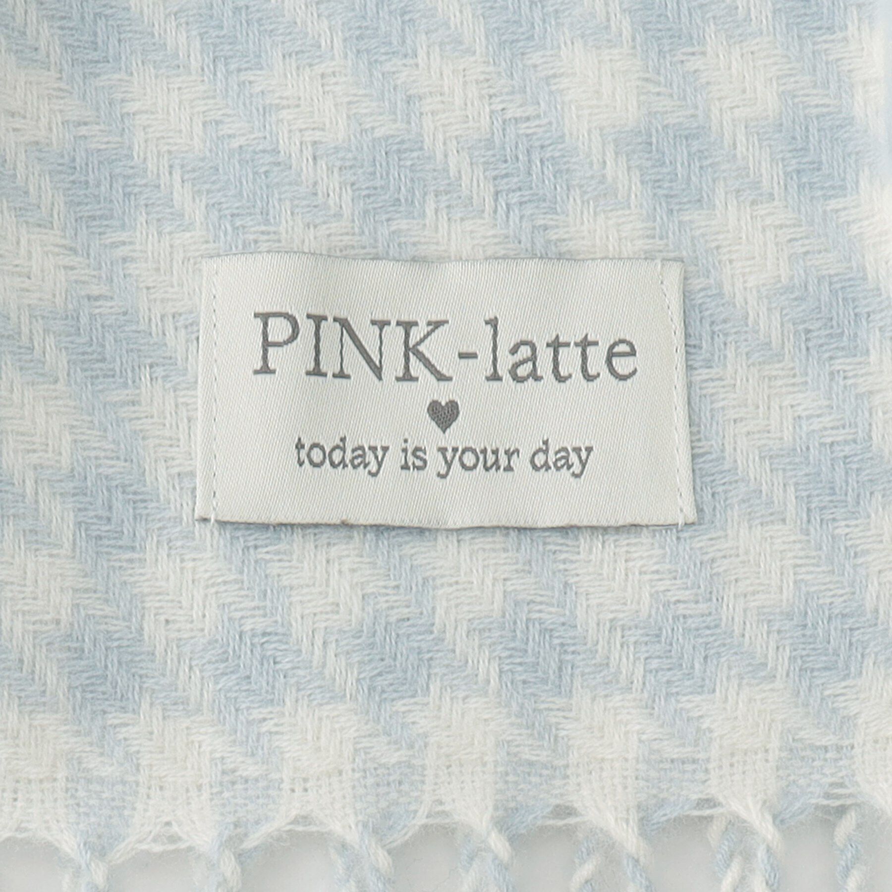 PINK-latte「アナグラム刺繍千鳥柄マフラー」|マフラー|