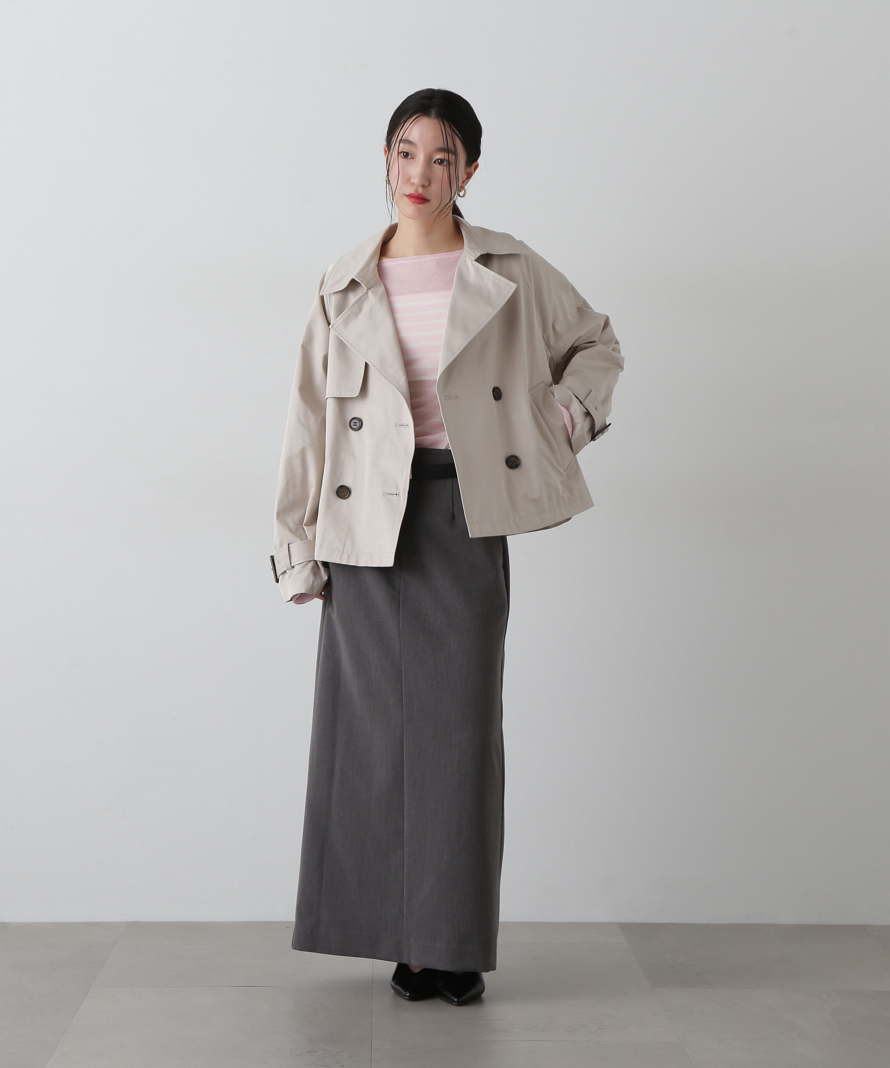  「袖バックルショートトレンチコート」|その他|