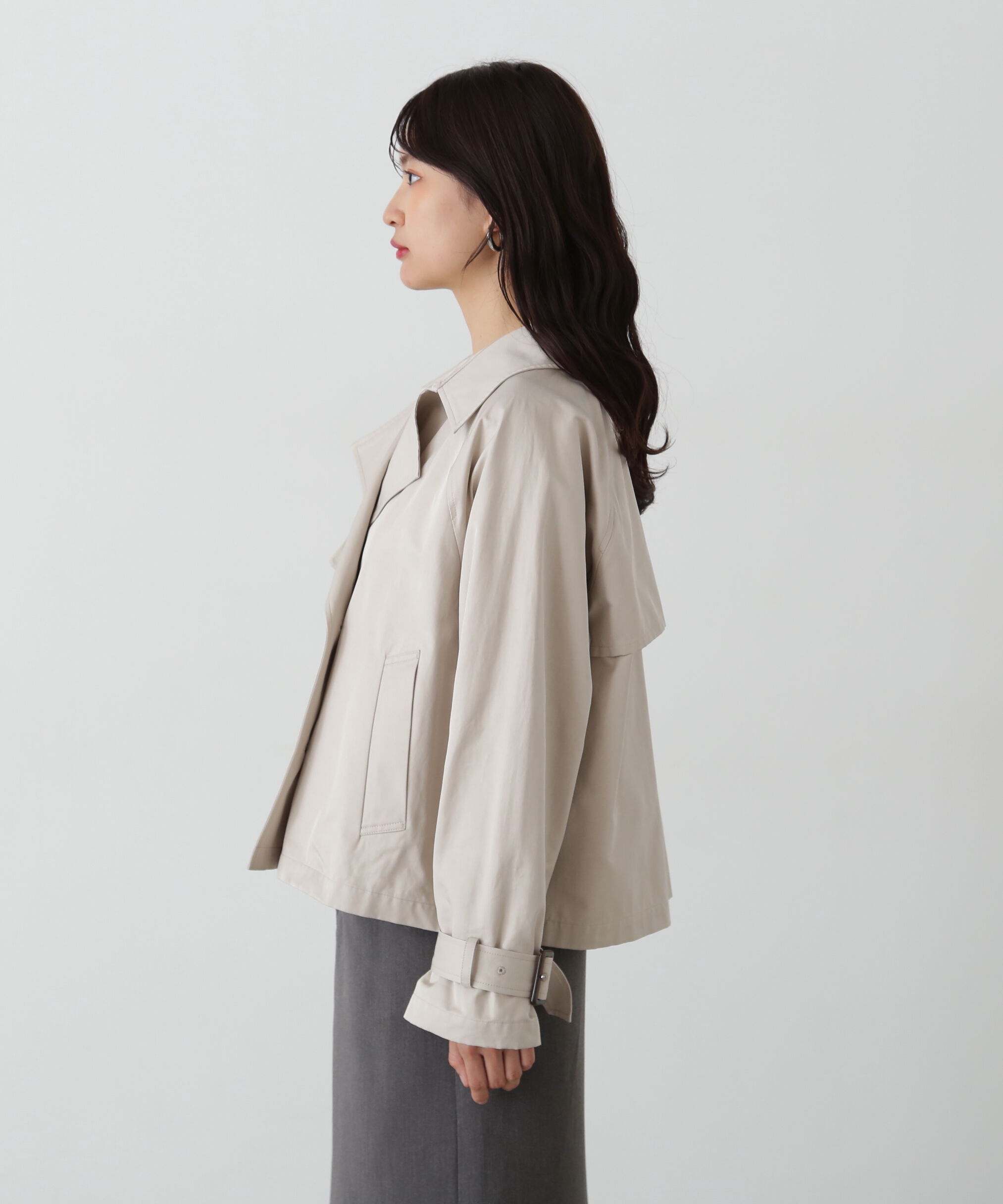  「袖バックルショートトレンチコート」|その他|