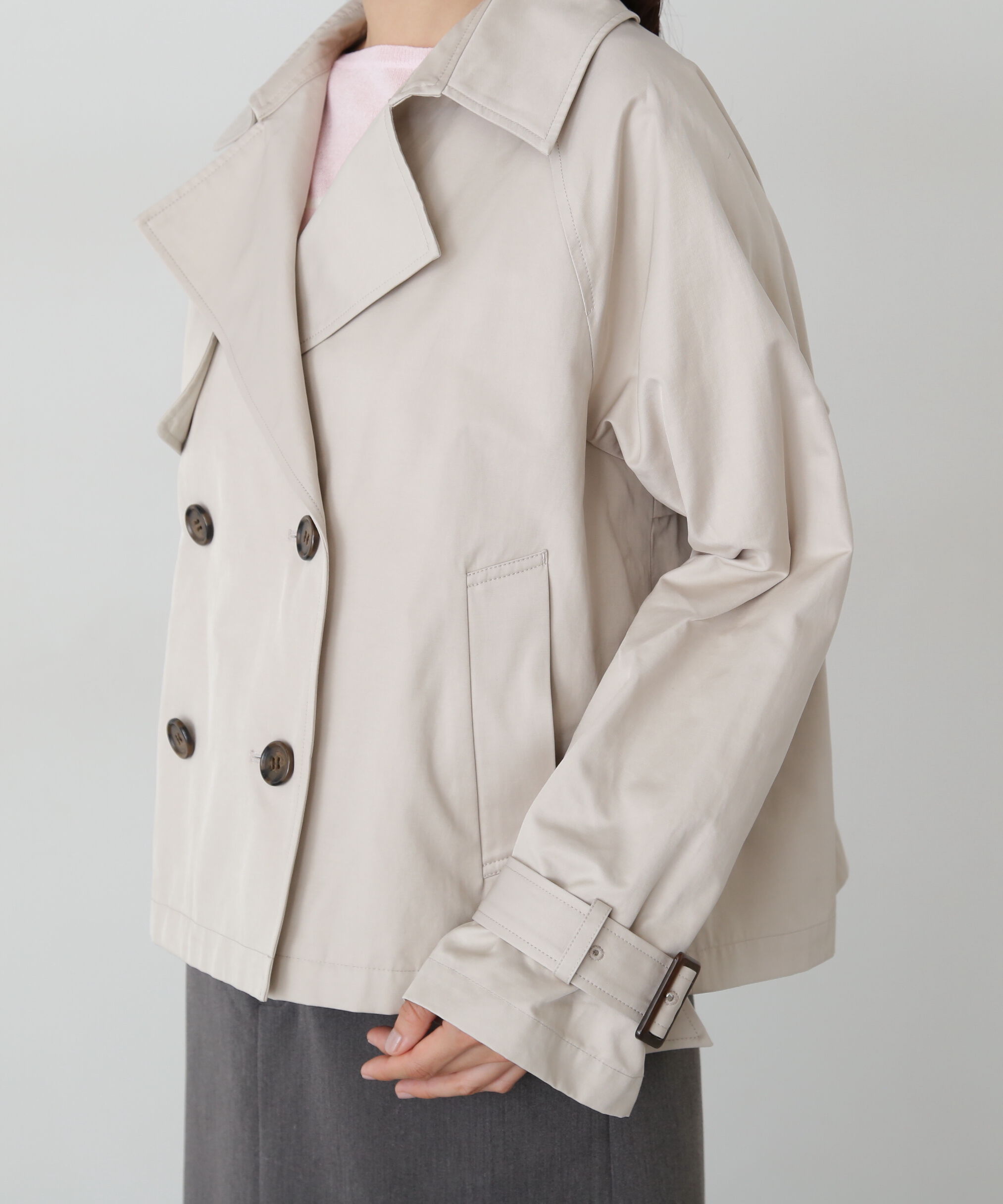  「袖バックルショートトレンチコート」|その他|