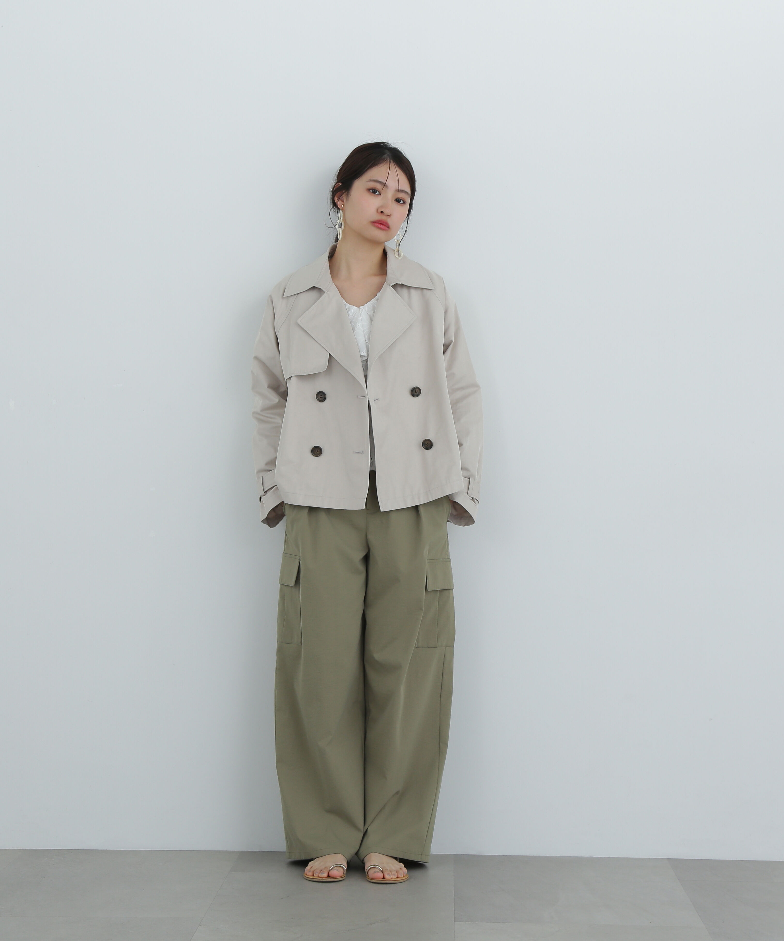  「袖バックルショートトレンチコート」|その他|