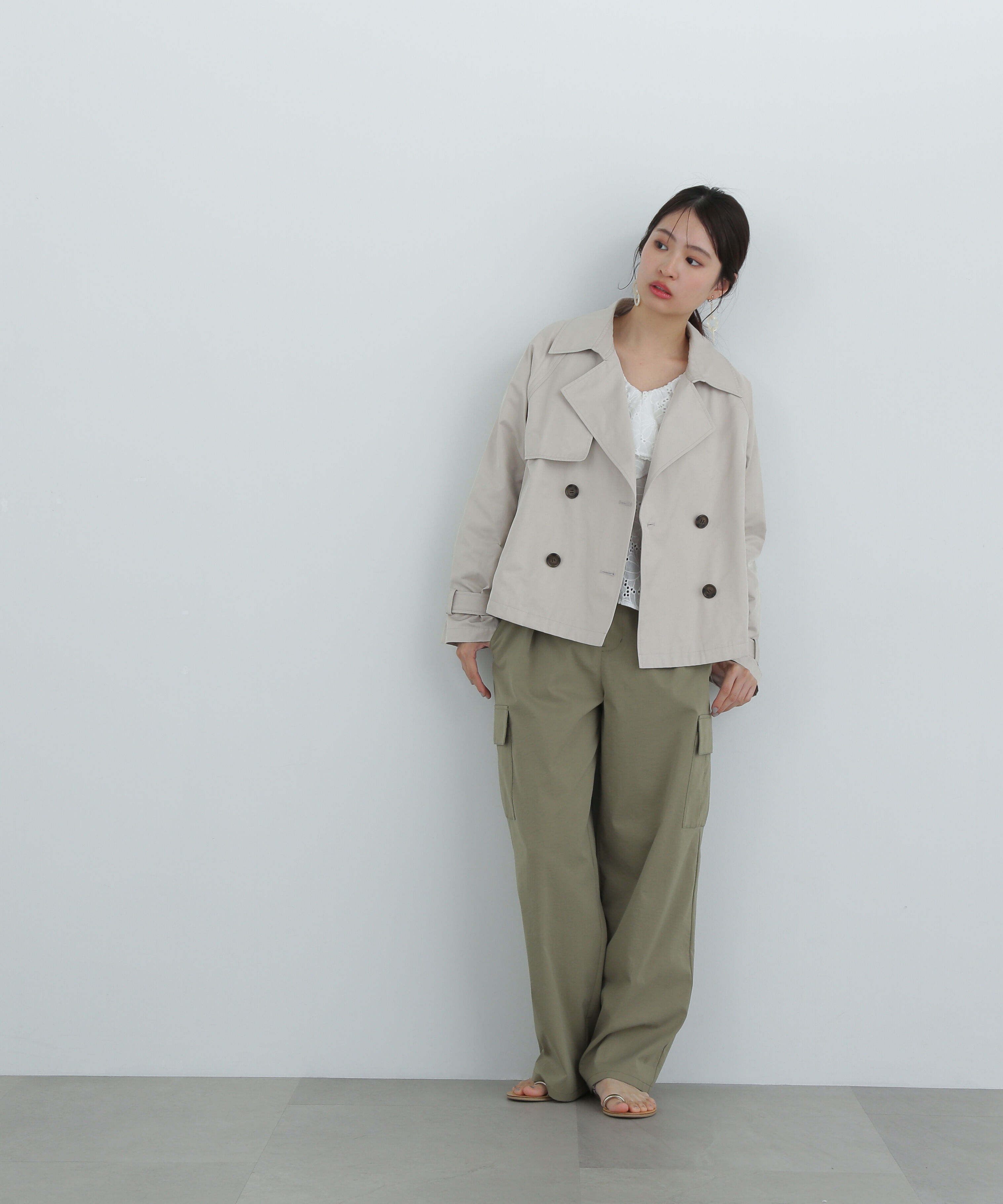  「袖バックルショートトレンチコート」|その他|