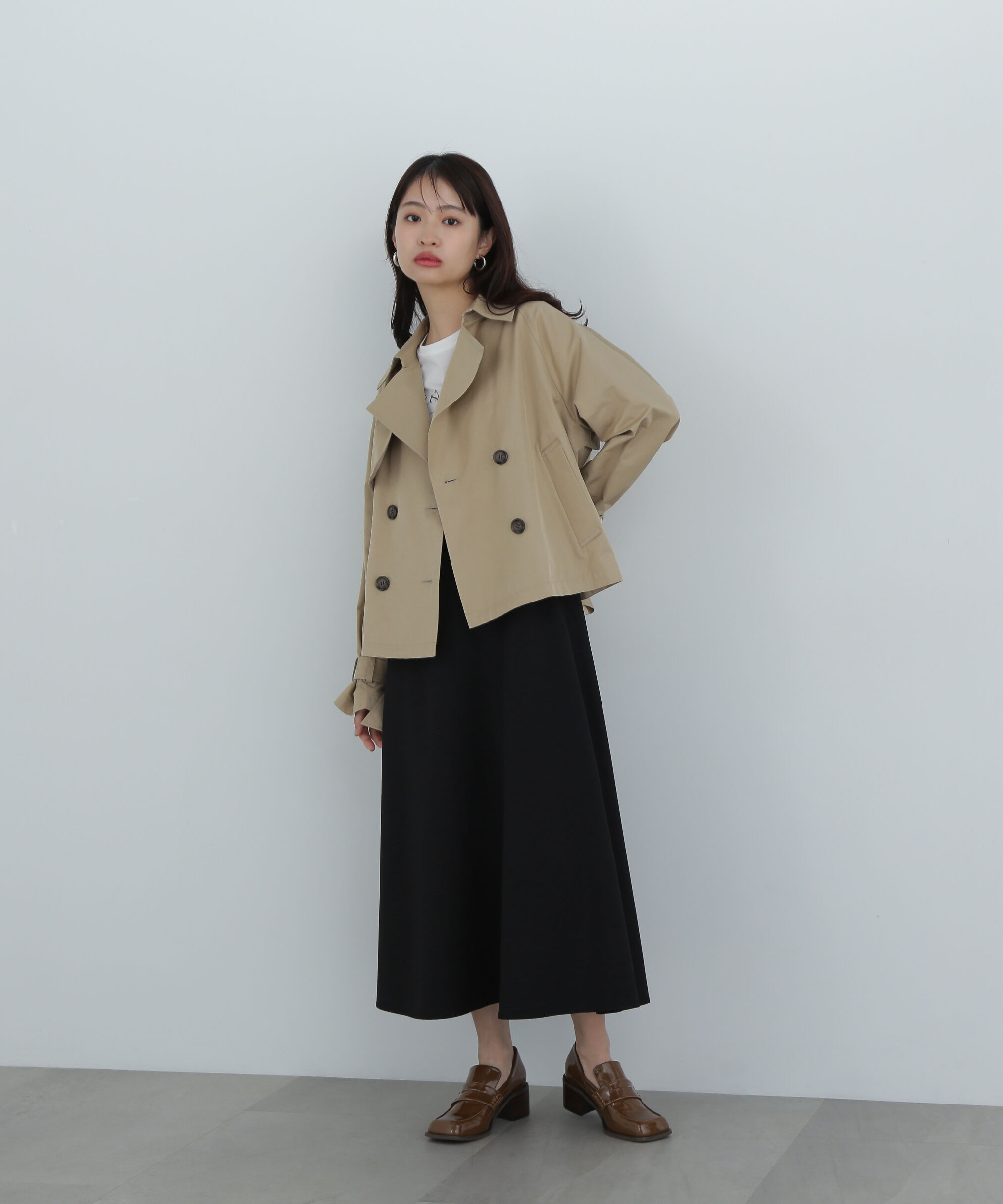  「袖バックルショートトレンチコート」|その他|