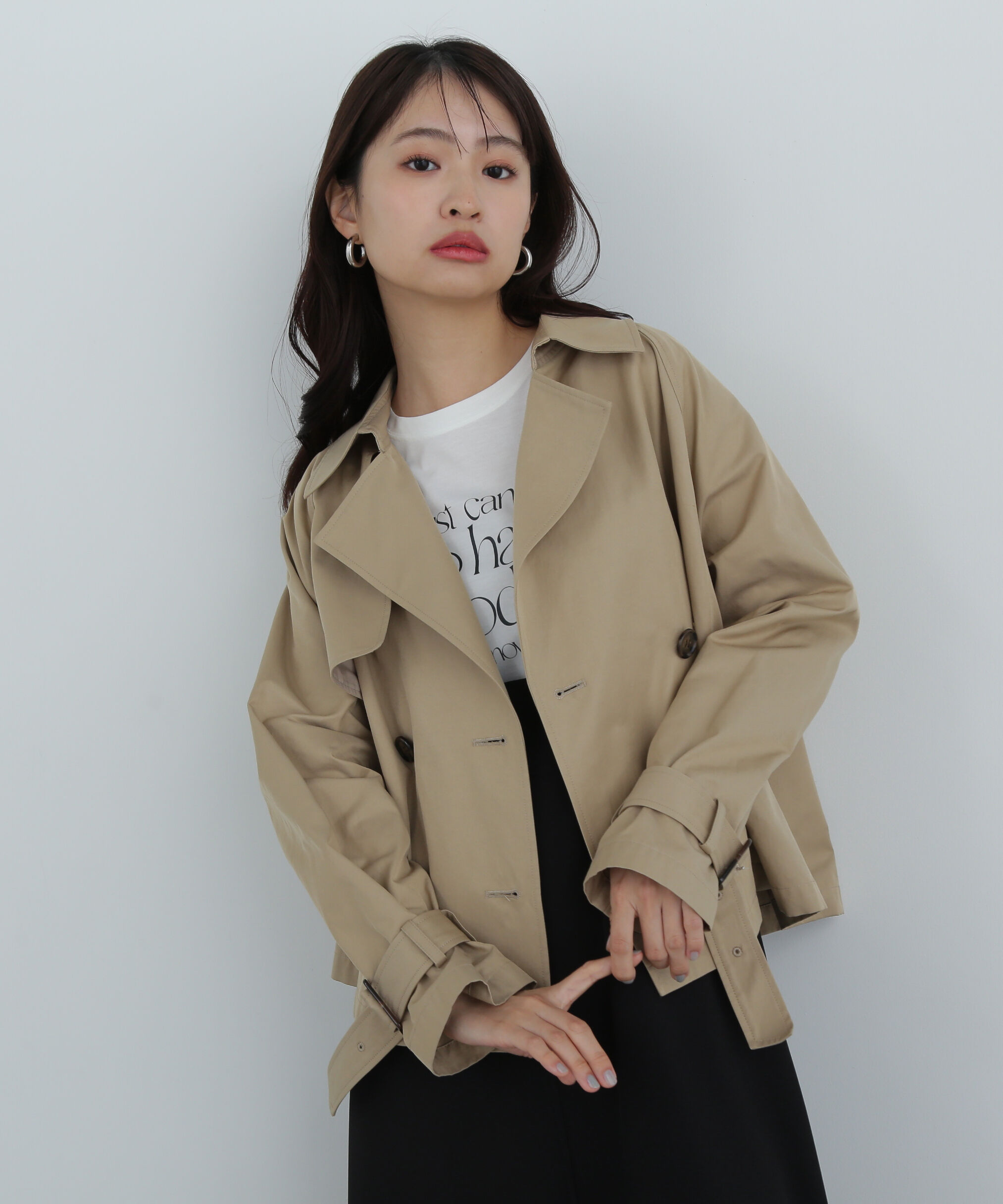  「袖バックルショートトレンチコート」|その他|