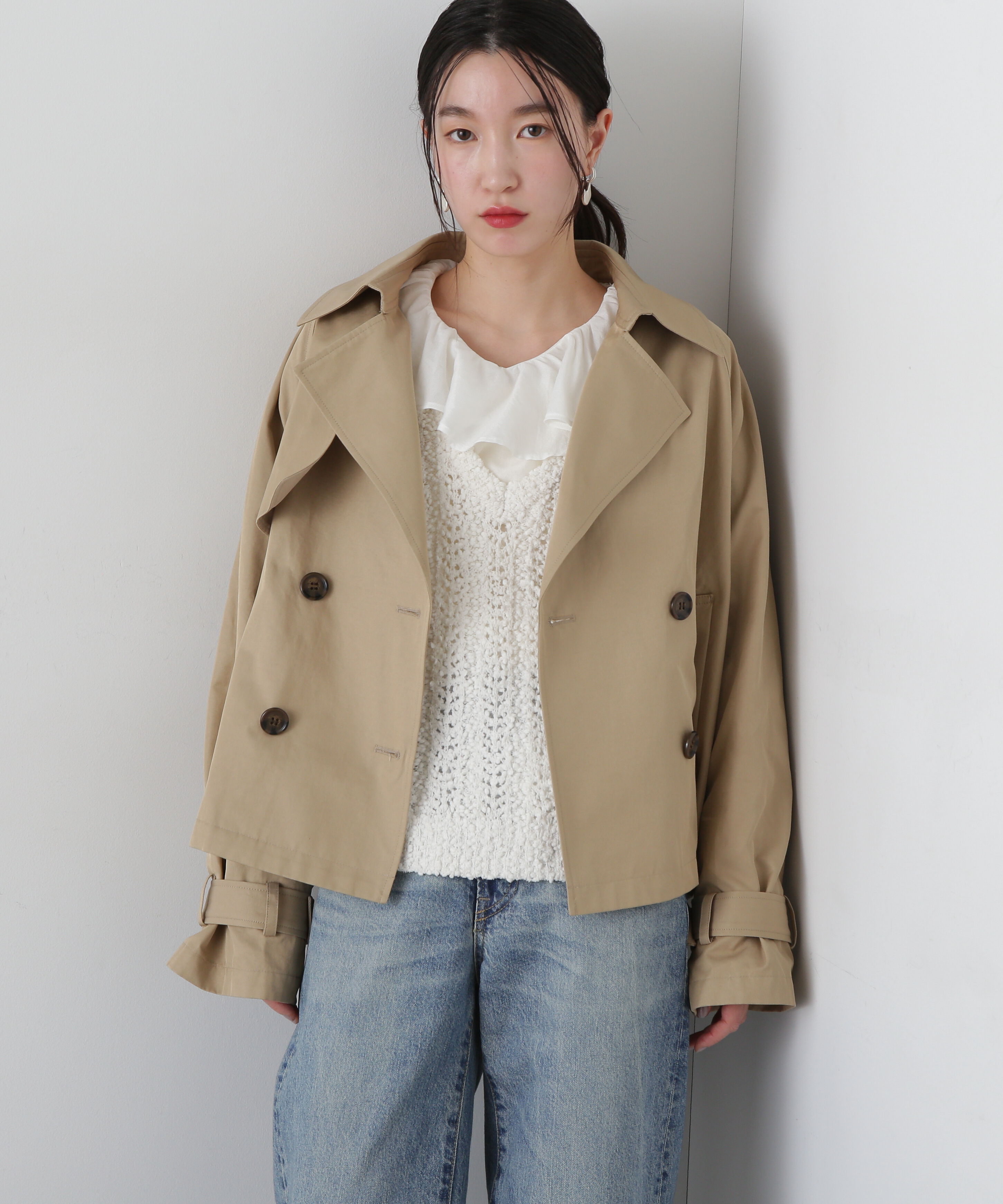  「袖バックルショートトレンチコート」|その他|