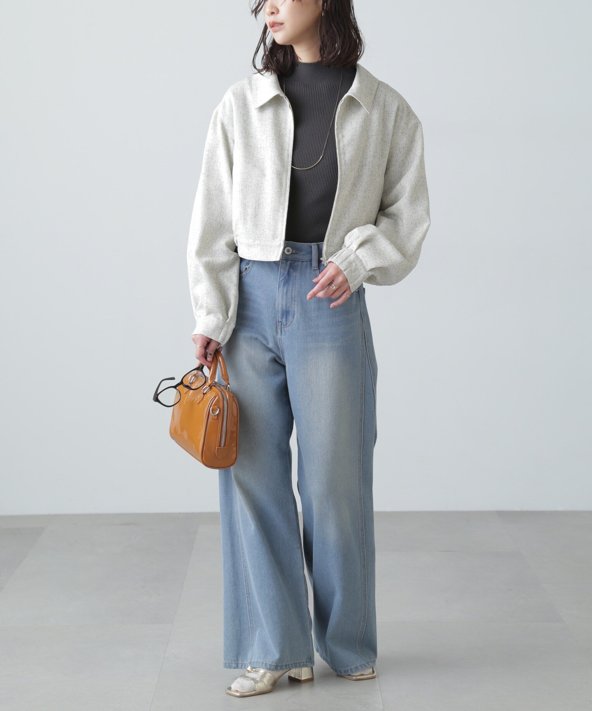  「〈洗える〉マシンウォッシャブルボトルネックリブニット」|ニット・セーター|