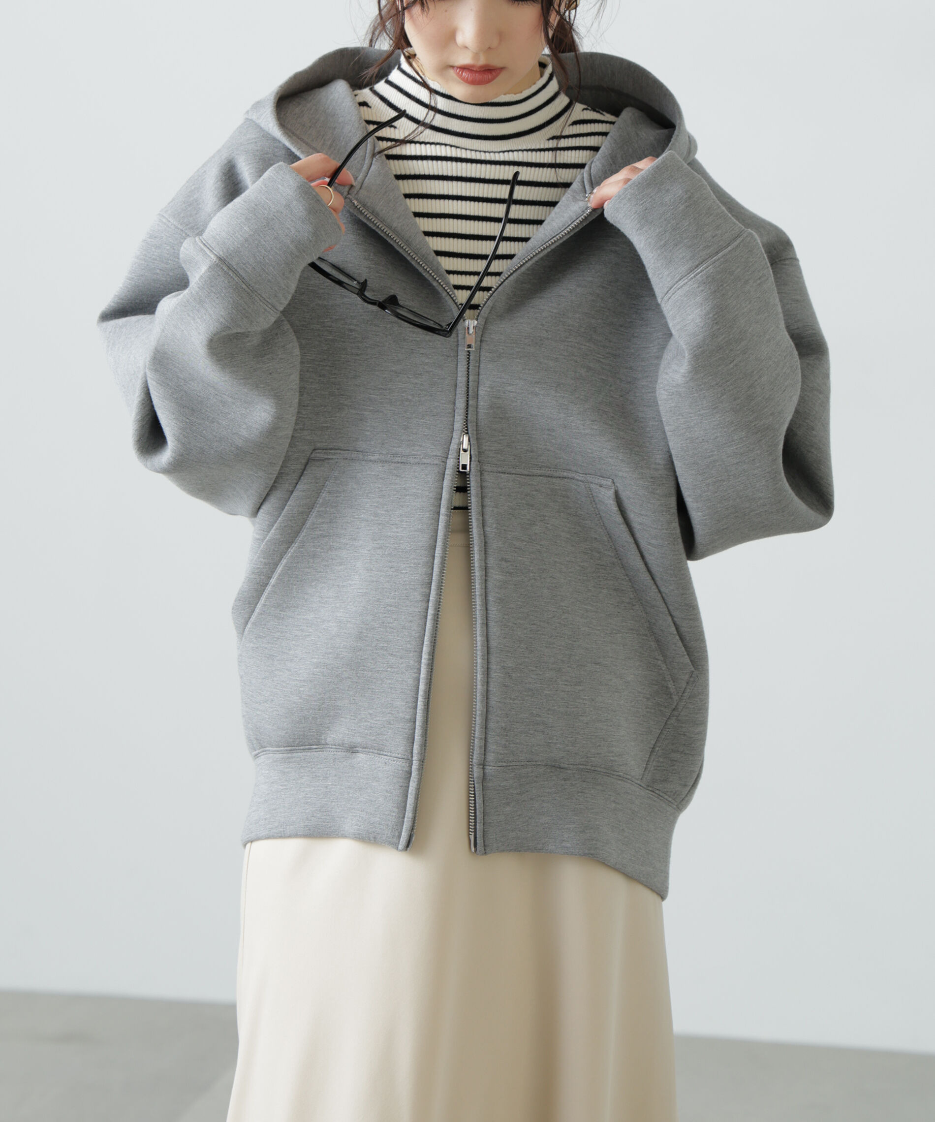  「〈洗える〉マシンウォッシャブルボトルネックリブニット」|ニット・セーター|